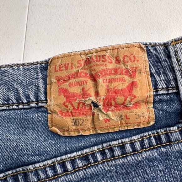Levis Mens 502 Regular Taper Jeans W32 L31 Blue Denim Classic Vintage Relaxed - Picture 2 of 11